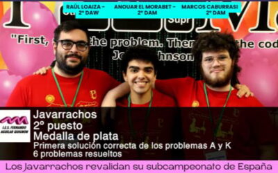 NUESTRO CENTRO DE NUEVO SUBCAMPEÓN DE ESPAÑA DE PROGRAMACIÓN INFORMÁTICA